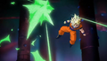 Goku avoids the attacks