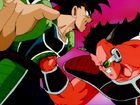 Cranbo punching Bardock in the stomach in Bardock - The Father of Goku