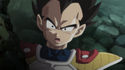 Vegeta watching his father being used as a footrest by the God of Destruction