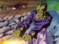 Pikkon firing a last Thunder Flash Attack at Goku