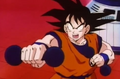 Goku training with weights