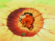 Yamcha muerto por la autodestrucción de Saibaiman