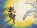 Goku uses another point-blank Energy Wave