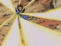 Super 17 fires Ki Blasts at Vegeta