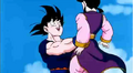 Goku shows Chi-Chi that he is alright