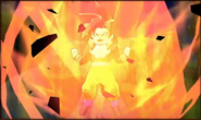 Son Goku en su estado de Super Saiyan 4 usando el Kaio-ken Máximo