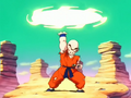 Kienzan de Kuririn lors de l'arrivée de Vegeta sur terre.