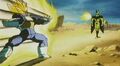 Vegeta attacks at Cell