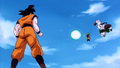 Android 15 fires a Multi-step Ki Blast at Goku in Super Android 13