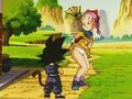 Bulma shows her panties to Goku (The Path to Power)