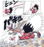 Goku defeating the Pterodactyl