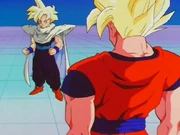 Goku e Gohan em suas novas roupas