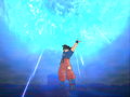 Goku (Mid) prepares a Spirit Bomb