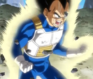 Vegeta training after his Quake of Fury power up