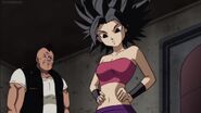 An unnamed male gang member standing next to Caulifla in the anime