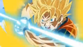 Goku charges a Kamehameha