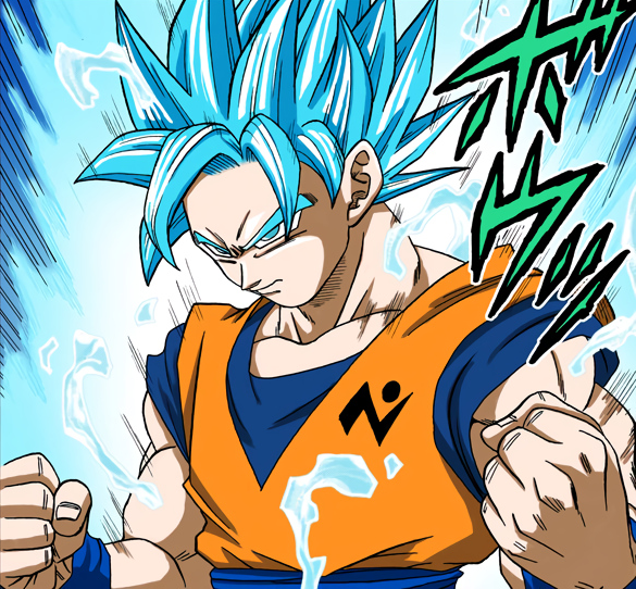 Goku Super Saiyan Blue maxium power manga by SenniN-GL-54 via