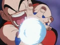 Krillin fires the Kamehameha