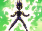 Vegeta powers up to fire a powerful energy wave