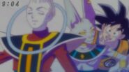 Goku, Beerus y Whis viajando al Universo 10.