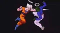 Pikkon dodges Goku's punch