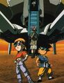 Goku, Pan and Trunks using sunglasses on Rudeeze