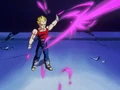 Vegeta deflecting a blast from Baby-possessed Goten