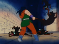 Yamcha fights off the guard dogs