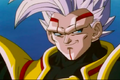 Baby Vegeta watches the bleeding Uub struggle to stand