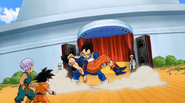 Vegeta catches Goku