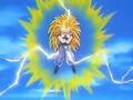 Gotenks with his Super Saiyan 3 aura