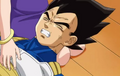 Bulma tends to Vegeta, after he suffers a decisive defeat at the hands of Beerus