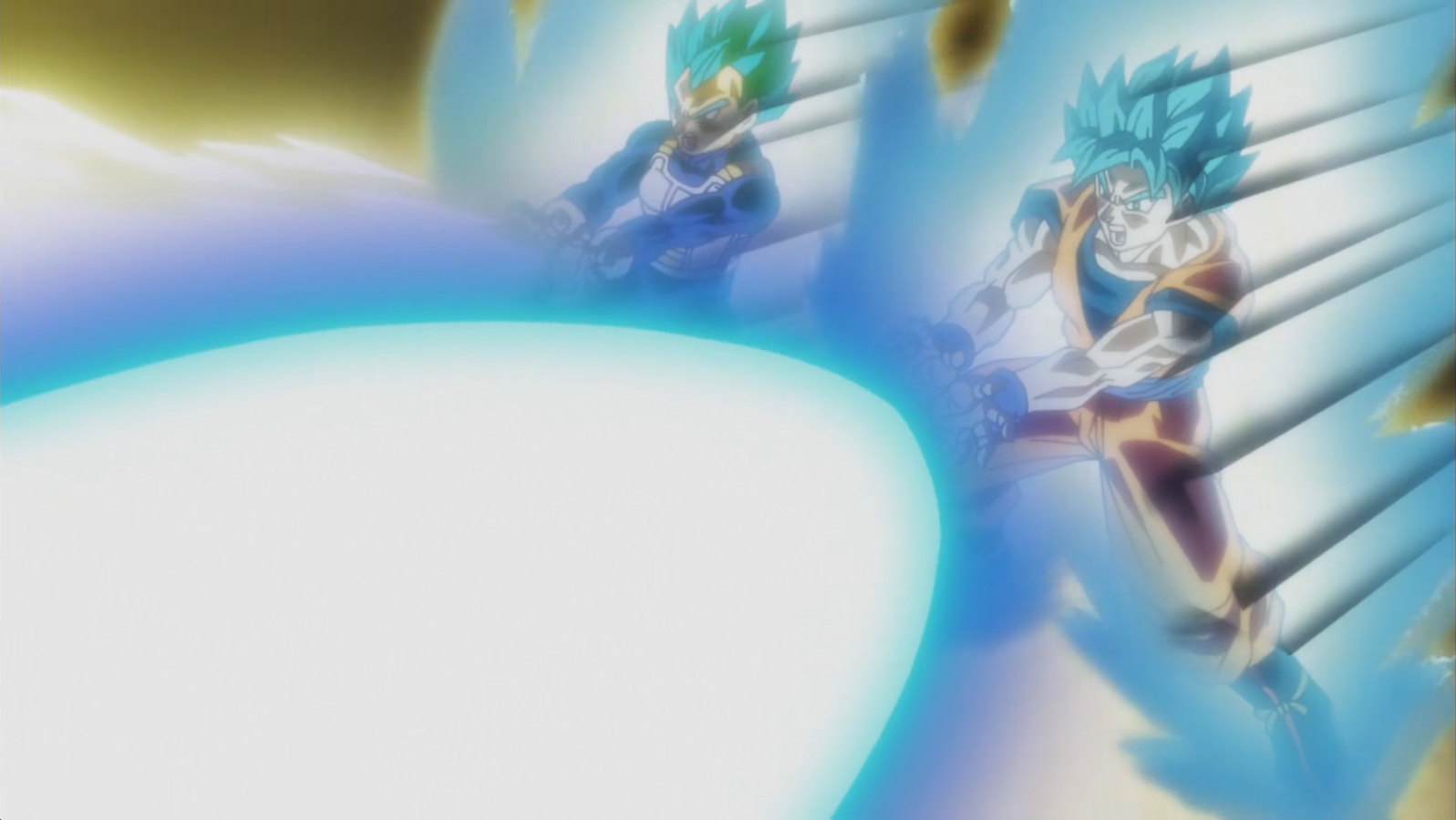 FPSSJ Goku's Warp Kamehameha vs SSJ Grade 2 Vegeta Final Flash