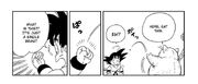 Korin gives Goku a Senzu Bean