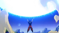 Goku charges the Super Spirit Bomb