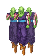 Dokkan Battle render of Piccolo and his clones preparing Special Beam Cannon (Clone)