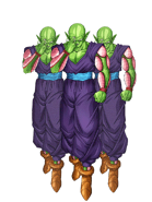 Dokkan Battle render of Piccolo and his clones preparing Special Beam Cannon (Clone)
