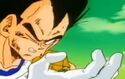 Vegeta gets a Senzu Bean from Goku