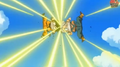 Goten and Trunks accidentally headbutt each other