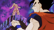 Gohan watches Buu transform