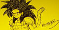 Toriyama's drawing of Super Saiyan 4 Goku