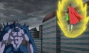 Watagash-possessed Heteromorphism Third Stage Barry Kahn confronting Super Great Saiyaman