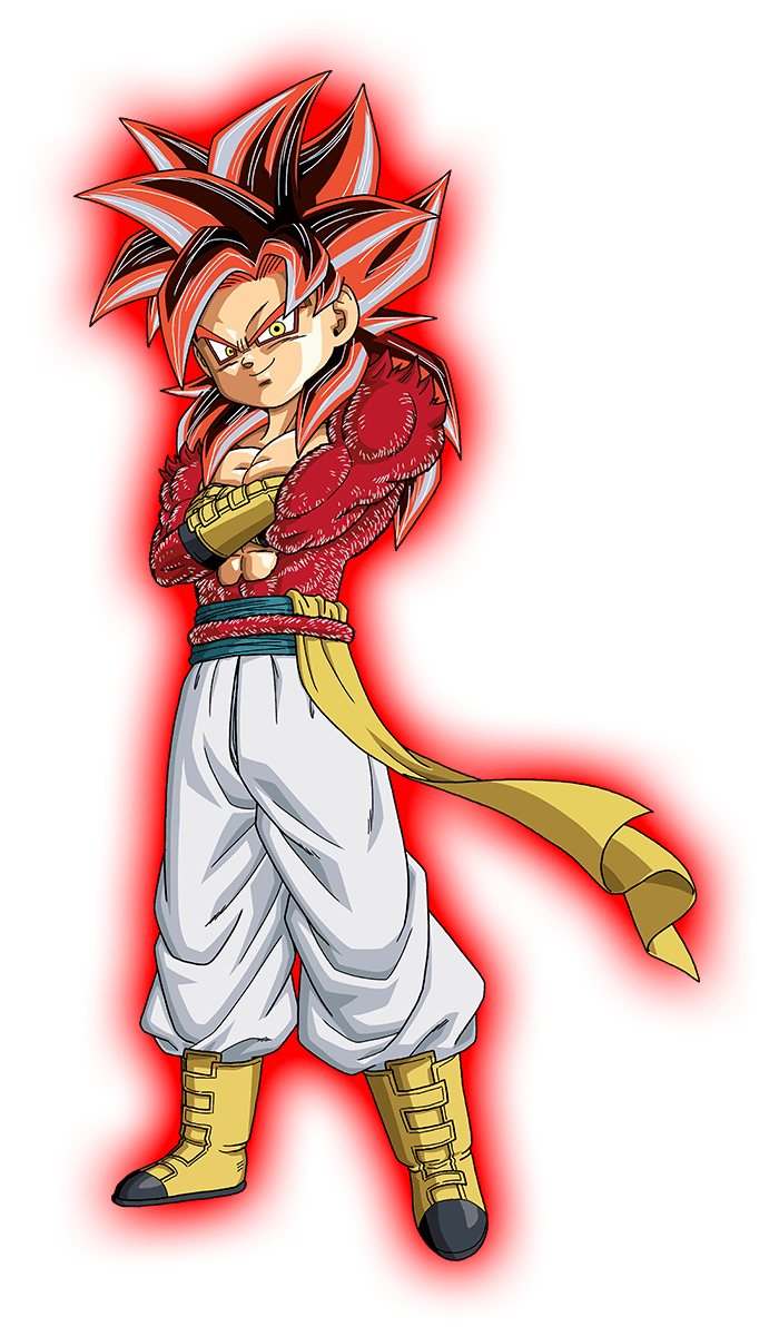 Gotenks SSJ4 with enrolled tail in the game Dragon Ball Z Budokai Tenkaichi  3 (Mod).