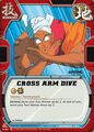 A Cross Arm Dive card in the Bandai CCG