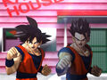 Goku and Gohan training in the opening