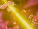 Goku pierced by Piccolo's Mouth Energy Wave