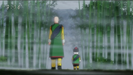 Tien and Chiaotzu leaving an area near the school