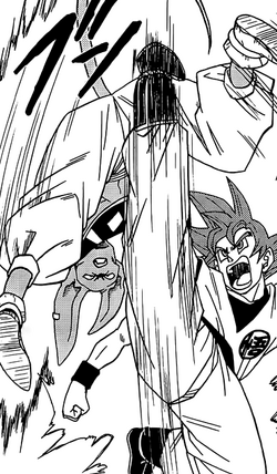 Dragon ball super manga cap 4 - goku cerca di colpire beerus.png