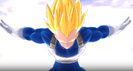 Super Vegeta charges his Final Flash in Raging Blast 2