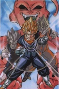 Póster promocional de Vegetto y Boo Malvado.